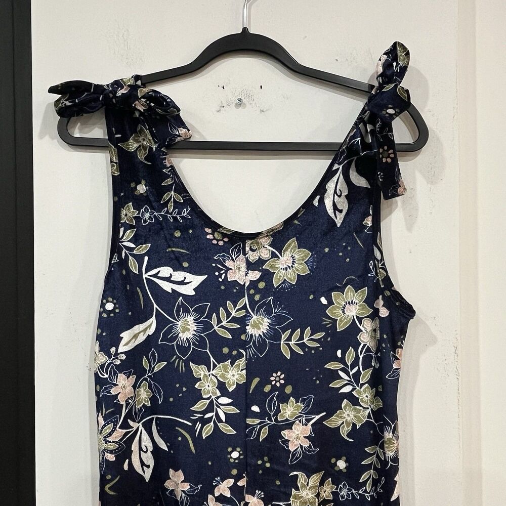 Earthbound Trading Co Floral Velvet Tie Wide Leg Jumpsuit Size Small - Picture 2 of 7